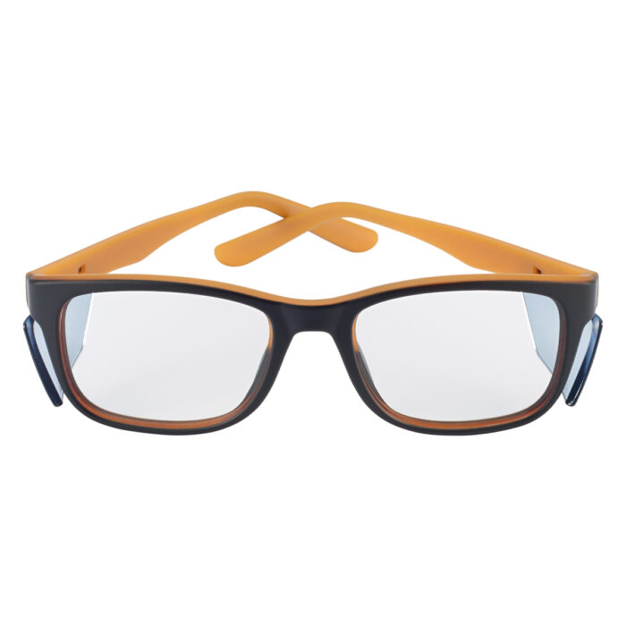 Bolle Kick black and orange prescription safety frame.